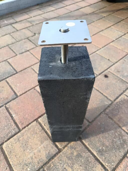 betonpoer 12x12cm glad antraciet inclusief stelplaatje